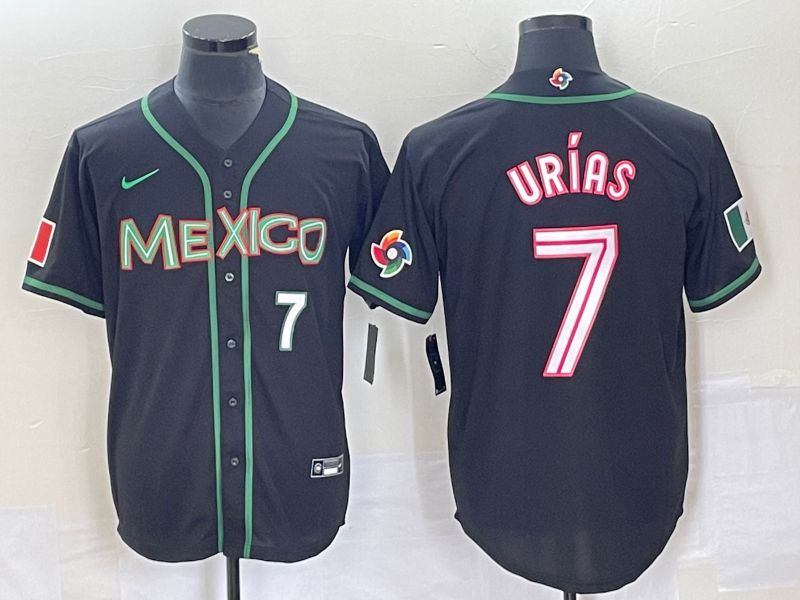 Men 2023 World Cub Mexico #7 Urias Black white Nike MLB Jersey39->more jerseys->MLB Jersey
